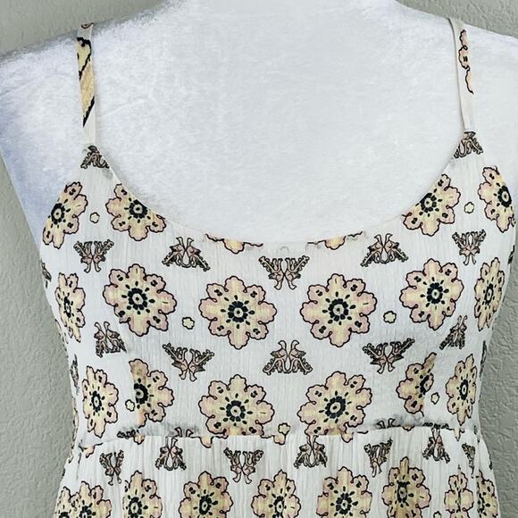 A.L.C. White Floral Print Sleeveless Tiered Scoop Neck Cami Tank Blouse XS/Small - Picture 5 of 11